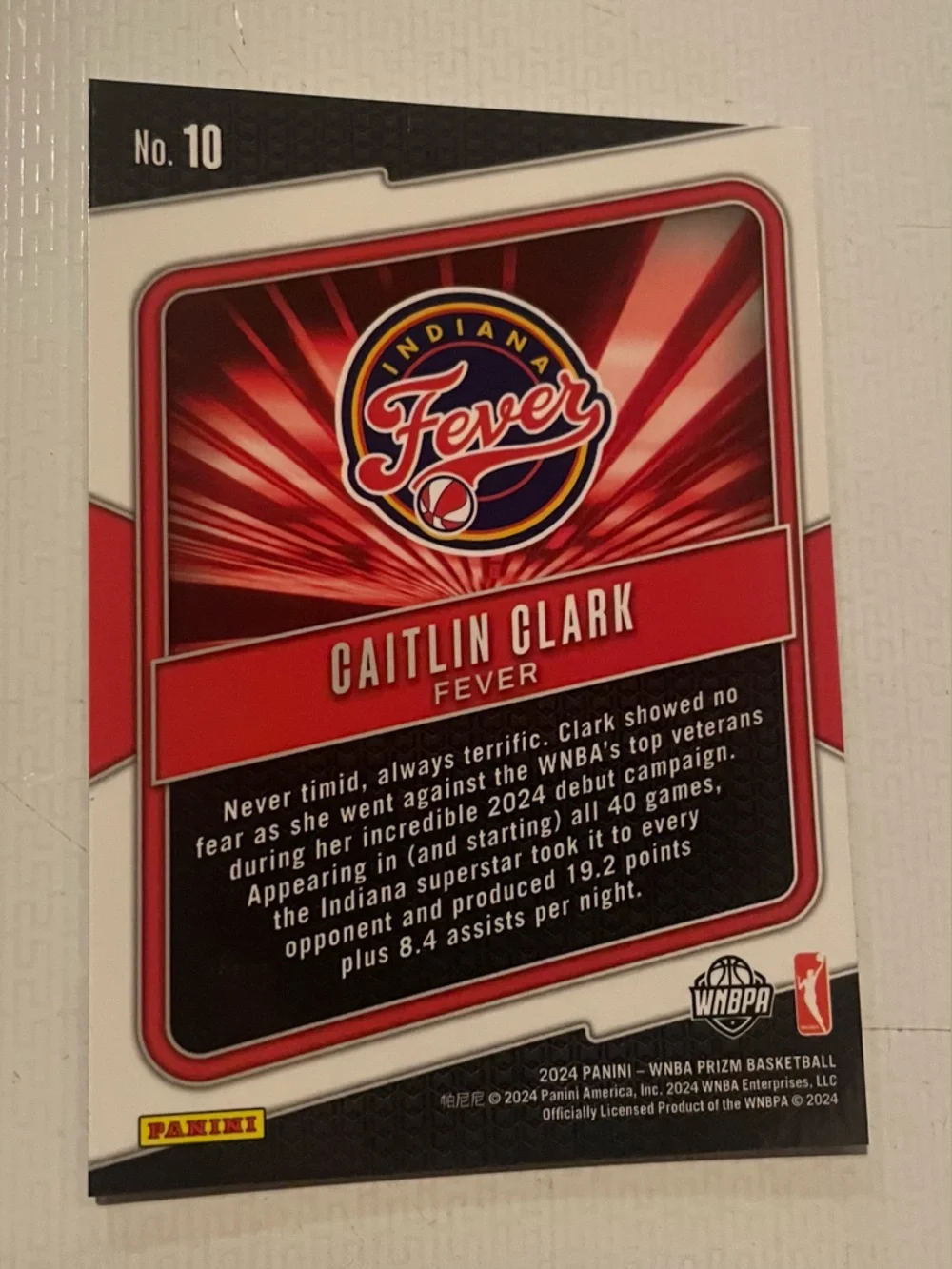 Panini Prizm Caitlin Clark Rookie Fever Card - Mint! - Picture 2 of 2